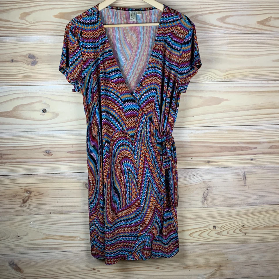 Vestido Emma Michele Envolvente XL Colorido Festival Psicodélico Y2K Foto 1 de 4