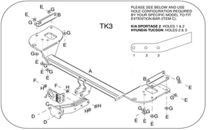 Barra de remolque automotriz con brida fija Towtrust para SUV Kia Sportage 2004 a 2010 - Imagen 1 de 8