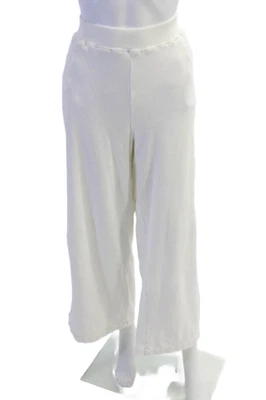 Kerri Rosenthal Women White Cotton Sweatpants Size M - Image 1 of 4