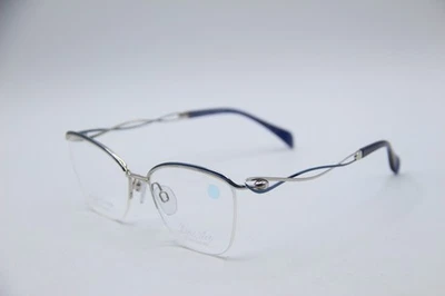 NEW CHARMANT LINE ART XL2155 WP SILVER BLUE AUTHENTIC EYEGLASSES 53-17 - Image 1 of 4