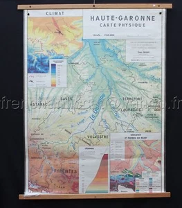 B672 CARTE ECOLE MDI HAUTE GARONNE PHYSIQUE ECONOMIQUE - Picture 1 of 1