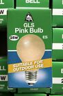 3 X BELL 01529 - 25W ES E27 GLS Pink Coloured Outdoor Light Bulb - Free Postage