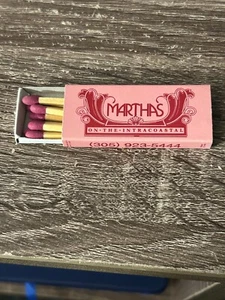 VINTAGE MATCHBOX. MARTHAS ON THE INTRACOASTAL. HOLLYWOOD, FL. - Picture 1 of 3