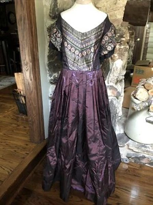 Vintage Women’s 1800’s Civil War Reenactment Costume Purple Formal Dress Med Lg - Picture 1 of 6