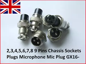 2,3, 4,5, 6,7, 8 9 Broches Châssis Douilles Prises Microphone Microns Prise GX16 - Picture 1 of 31
