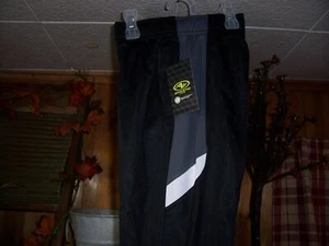 ATHLETIC WORKS BOYS TRICOT SPORTS PANTS SIZE MEDIUM 8 BLACK GRAY DRAWSTRING NEW - Picture 1 of 2