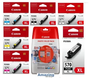 Lote Cartucho de tinta Canon PGI-570XL, CLI-571XL, MG7753 TS5050 TS5051 TS5053 TS5055 - Imagen 1 de 18