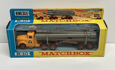 original / vintage MATCHBOX KING SIZE K-10 PIPE TRUCK in Original Box - Image 1 of 4
