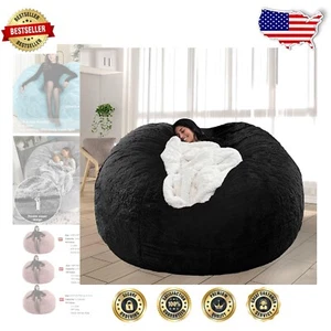 Cozy and Machine Washable 5FT Bean Bag Chair - Perfect for Indoor Relaxation - Picture 1 of 11