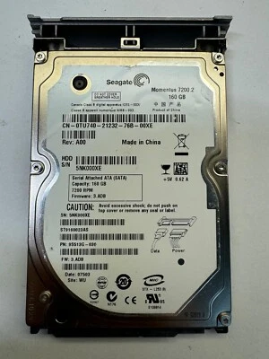 SEAGATE ST9160823AS 9S513G-030 160GB 7.2K RPM 8MB CACHE 3Gb/s SATA 2.5" HDD - Image 1 of 4