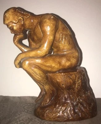 Statue “ THE THINKER”Made Of Plaster/Ceramic  Approx 12” Tall,  I.E.U.C - Image 1 of 4