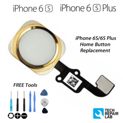 iPhone 6S Complete Home Button Flex Replacement w/Tools w/Gasket - GOLD - Image 1 of 4