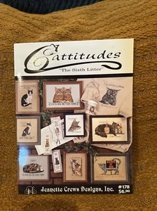 Cattitudes The Sixth Litter VTG Cross Stitch Booklet Jeanette Crews Cats 178 - Picture 1 of 2