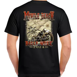 2024 Myrtle Beach Bike Rally Vintage Map T-Shirt No Harley - Picture 1 of 4