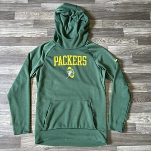 Nike Green Bay Packers Hoodie Sweatshirt Mens Small Green Zipped Pockets Dri-Fit - Picture 1 of 7