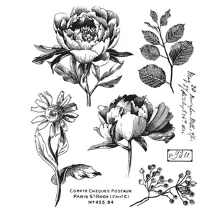 French Garden Roses Daisy Clear Stamps for DIY Embossing Scrapbooking Cards - Picture 1 of 11