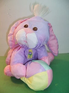 VINTAGE 1988 FISHER PRICE PUFFALUMP PURPLE BUNNY RABBIT /EASTER EGG  PLUSH - VGC - Picture 1 of 6