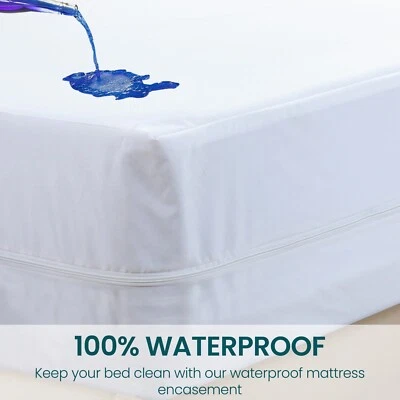 Zippered Mattress Encasement Waterproof Bed Bug Mattress Protector Cover Pad - Image 1 of 4
