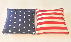 8 REGULATION PATRIOTIC STARS AND STRIPES CORN HOLE BEAN BAGS - CORN OR PLASTIC-  - Picture 1 of 1