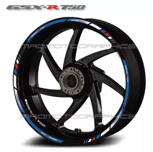 Calcomanía de rueda de motocicleta GSX-R 750 14 pegatinas de llanta laminadas para suzuki gsxR 750 - Imagen 1 de 2
