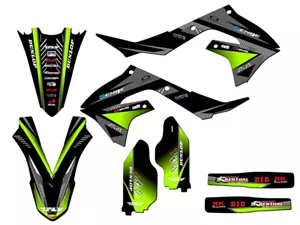 2021-2024 KX 250 X SURGE Black Senge Graphics Kit Compatible with Kawasaki - Foto 1 di 10
