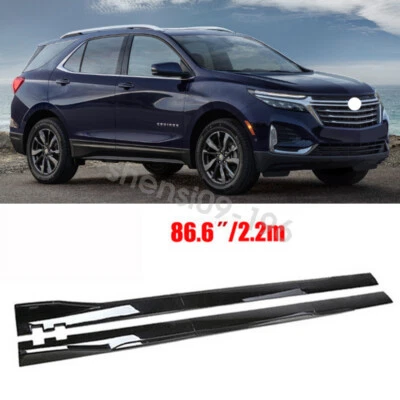 For Chevrolet Equinox 86.6"Side Skirt Extension Rocker Panel Splitter Black Body Foto 1 de 4