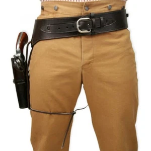 Étui ceinture revolver cuir artificiel rétro médiéval cowboy cosplay - Photo 1/18