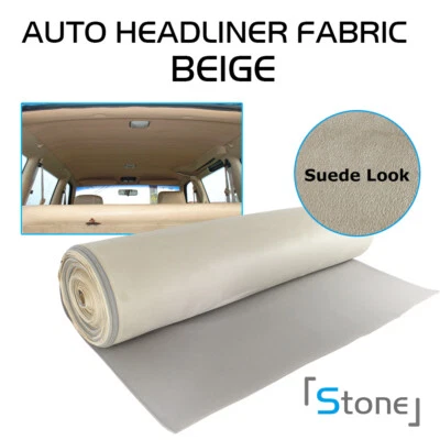 Suede Fabric with 1/8" Foam Backing Sewing Material Upholstery 84"x60" Beige - Image 1 of 4