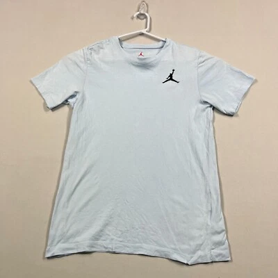 Air Jordan T Shirt Blue Crew Neck Extra Slim Casual Cotton Tee Mens Small S - image 1 of 4