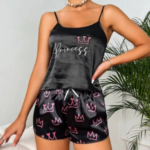 2-teiliges Damen Satin Seide Nachtwäsche Sexy Dessous Pyjama Cami Shorts Set Nachtwäsche - Bild 1 von 45