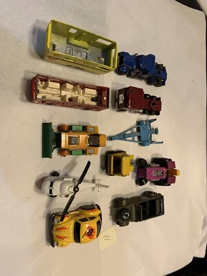 Vintage Lot Of Hot Wheels Matchbox Cars 1960-1980's helicopter trailers Lot 11 - Image 1 of 4