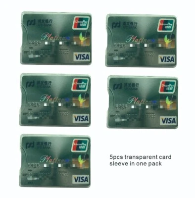 WEER-TOP 5Pack Hard Plastic Durable Card Holder Protector Sleeve for Credit Security Card