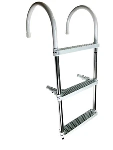 Gancho de embarque de natación MarkDown Marine 3 pasos escalera aluminio blanco polietileno - Imagen 1 de 12