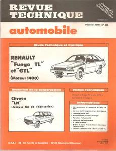 REVUE TECHNIQUE AUTOMOBILE 406 RTA 1980 RENAULT FUEGO TL & GTL 1400 CITROEN LN - Imagen 1 de 4