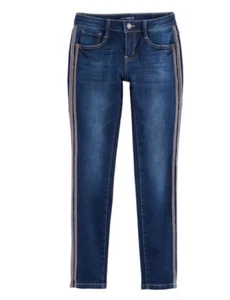 Girls' VANILLA STAR Velvet Side Stripe Skinny Blue Jeans --   Sizes 8 or 10 NWT - Picture 1 of 2