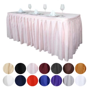 21 feet x 29" Polyester Banquet Table Skirt Wedding Party Linens Wholesale - Picture 1 of 93