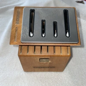 CALPHALON 15 Slot Hardwood Knife & Scissors Block With 4 Slot Self Sharpeners - Picture 1 of 8