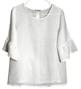 Terzo Millennio Top Linen White Pullover Summer Beach Resort Womens S - Picture 1 of 11