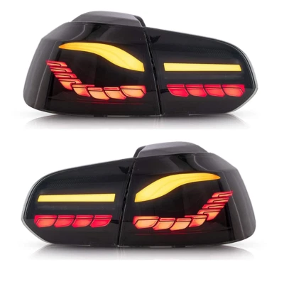 OLED Rückleuchten 08-13 dynamische Blinker Laufblinker Schwarz für VW Golf 6 VI - Bild 1 von 3