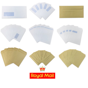 PAPER ENVELOPES Plain & With Window White/Manilla/Brown Large Letter Mailers