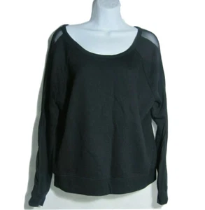 Mossimo Supply Damen Pullover Pulli kurz schwarz Netzärmel Größe S Small - Bild 1 von 2