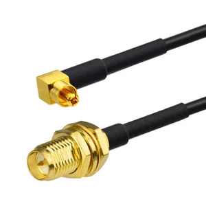 RP-SMA Buchse auf MC-Kartenstecker rechtwinklig Pigtail Kabel RG174 15cm für Wireless - Bild 1 von 3