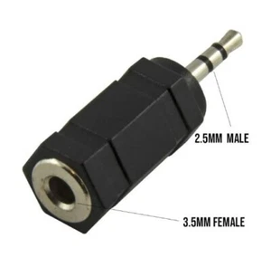 2.5mm Male to 3.5mm Female Audio Stereo Earphone Jack Adapter - Picture 1 of 4