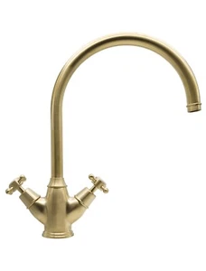 SALE! Bidbury & Co Yorkley Crosshead Kitchen Sink Mixer Tap in Old English Brass - Picture 1 of 6