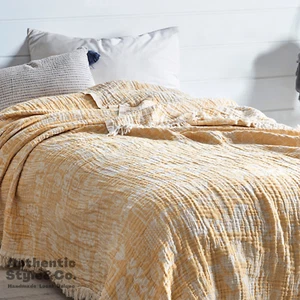 100% Cotton Muslin Blanket Throw, Full/Twin Size Bedspread, Couch Sofa Cover - Picture 1 of 4