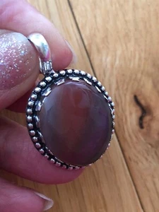 Red Translucent Agate Oval 1.5” Artisan Handmade Pendant Southwest - Picture 1 of 4