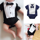 Boy Baby Toddler Gentleman Romper 1st Birthday Bodysuit Formal Clothes Outfits