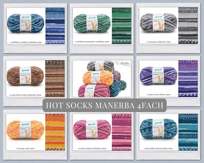 Wollpaket Sockenwolle "Gründl Hot Socks Manerba" 8x100g, je eine Farbe im Set - Bild 1 von 4