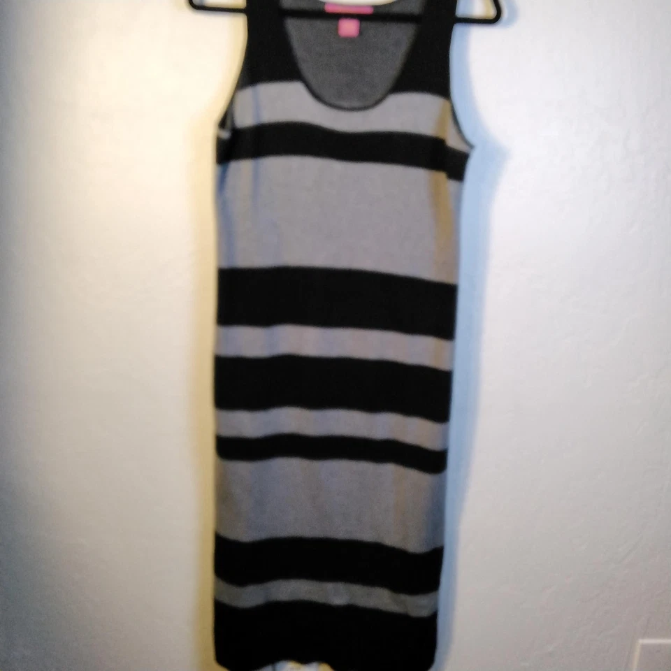 Vestido largo Catherine Malandrino para mujer mediano negro gris a rayas tejido sin mangas Foto 1 de 4