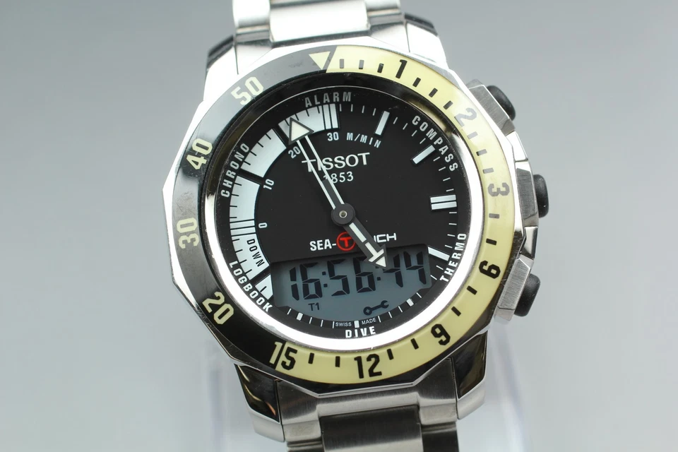 [Exc+5] Montre Homme Tissot Sea-Touch EN 13319 200m Analogique & Digital Quartz - Photo 1/4